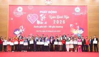 Cộng đồng doanh nghiệp Phú Thọ chung sức đồng hành cùng phong trào "Tết nhân ái" Xuân Bính Ngọ 2026